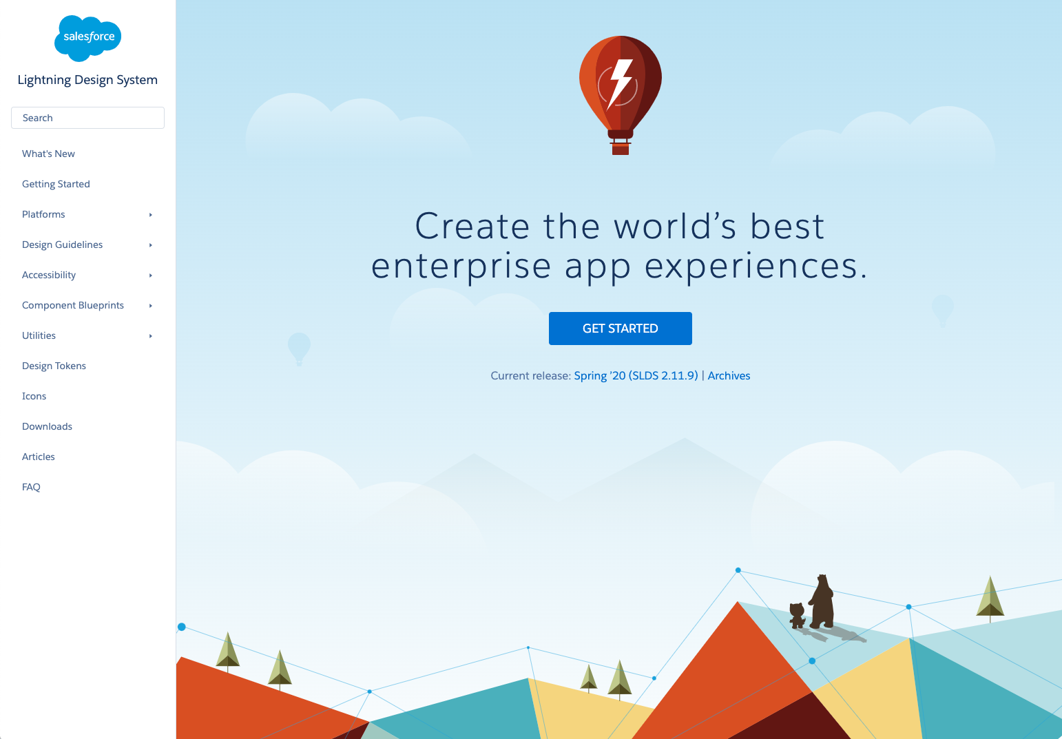 Salesforce Lightning Design System Homepage