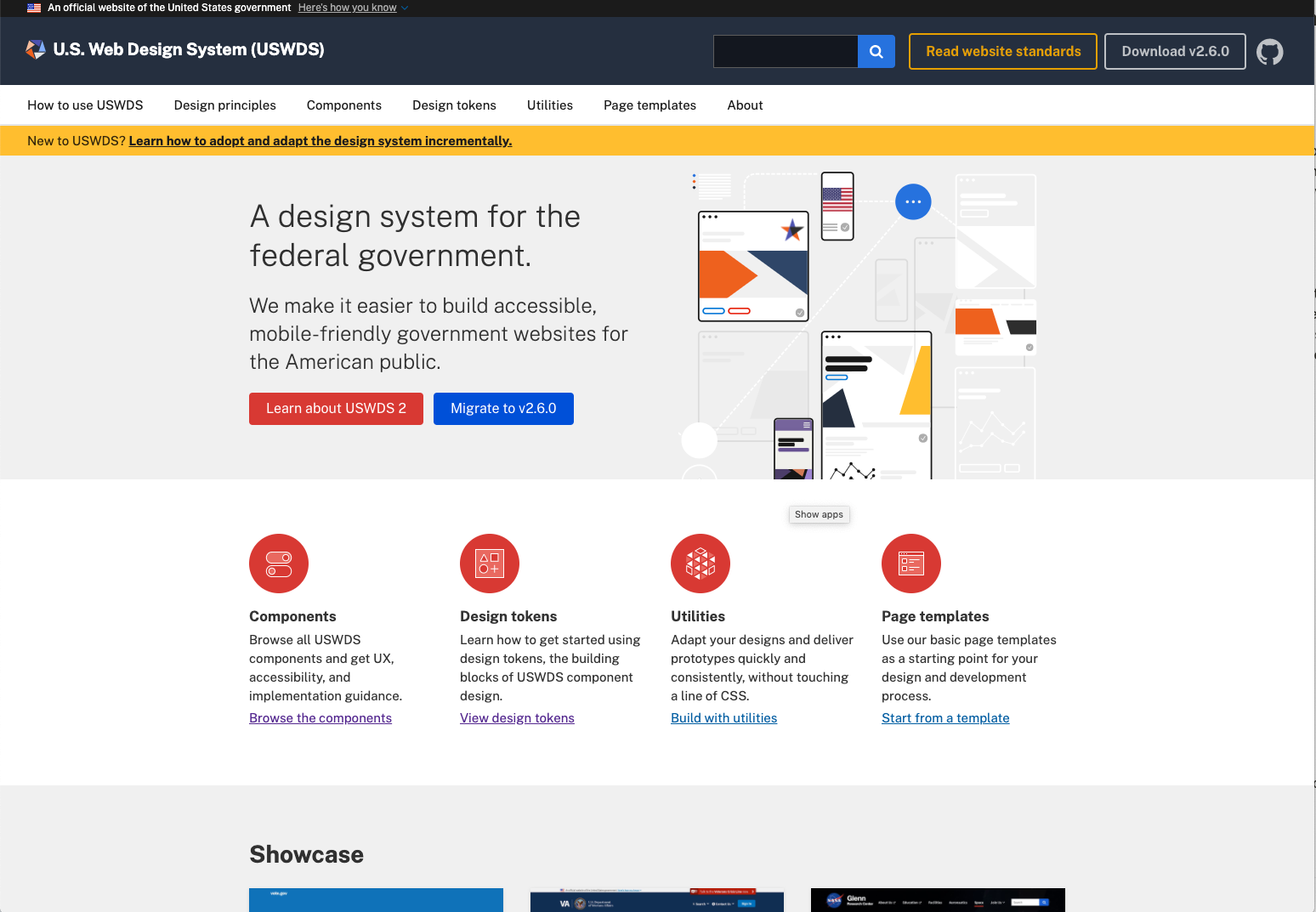 US Web Design Government Design System Homepage