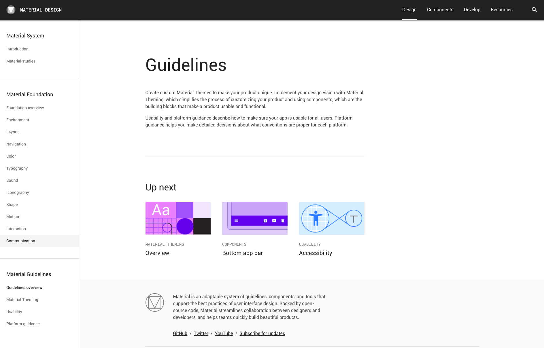 Homepage - Material Design