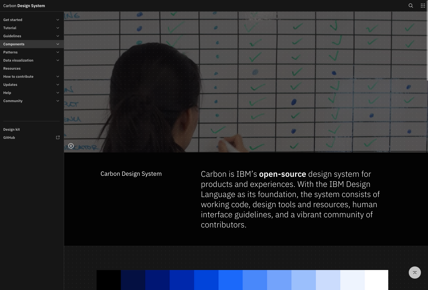 IBM Carbon Design System Homepage