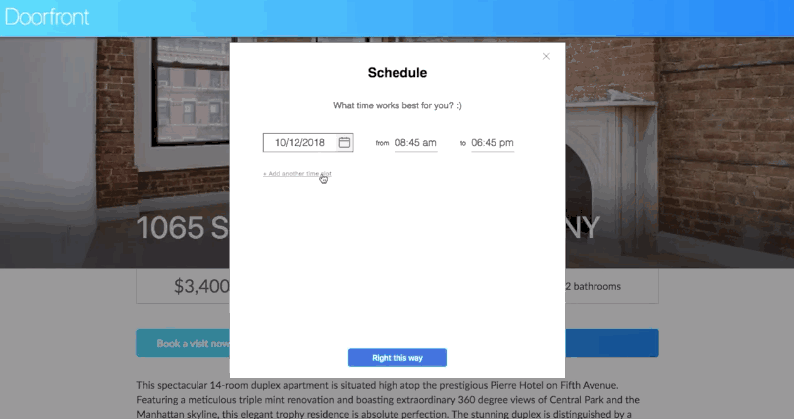 Video of Frontdoor app scheduling demo