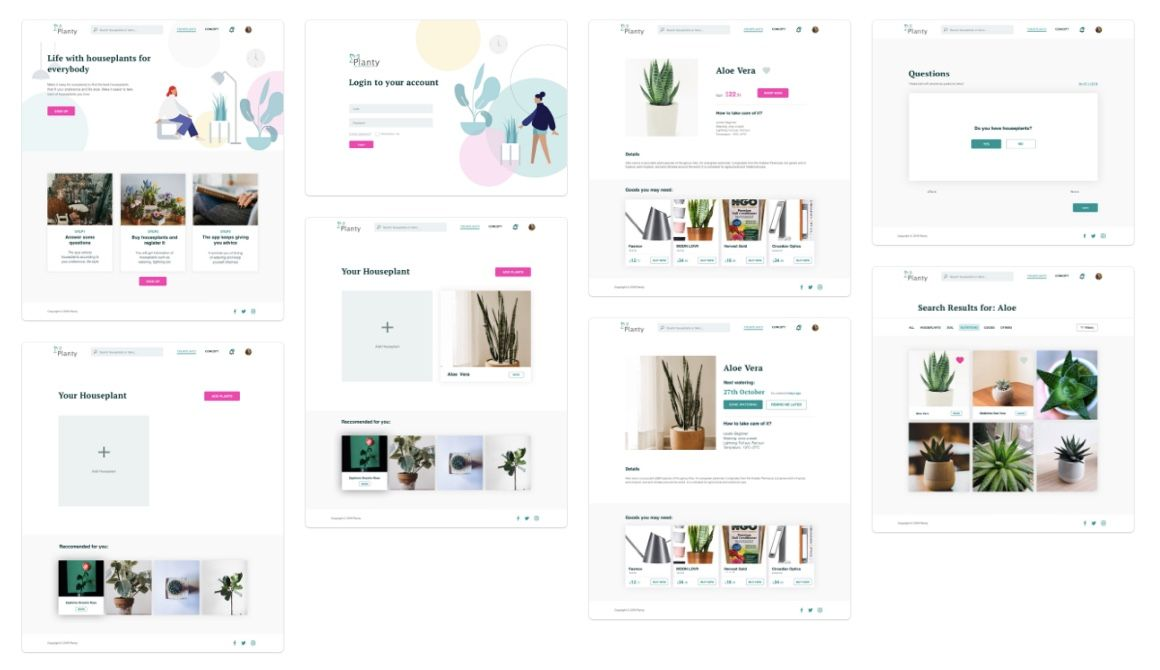 Planty UI/UX Product Screens