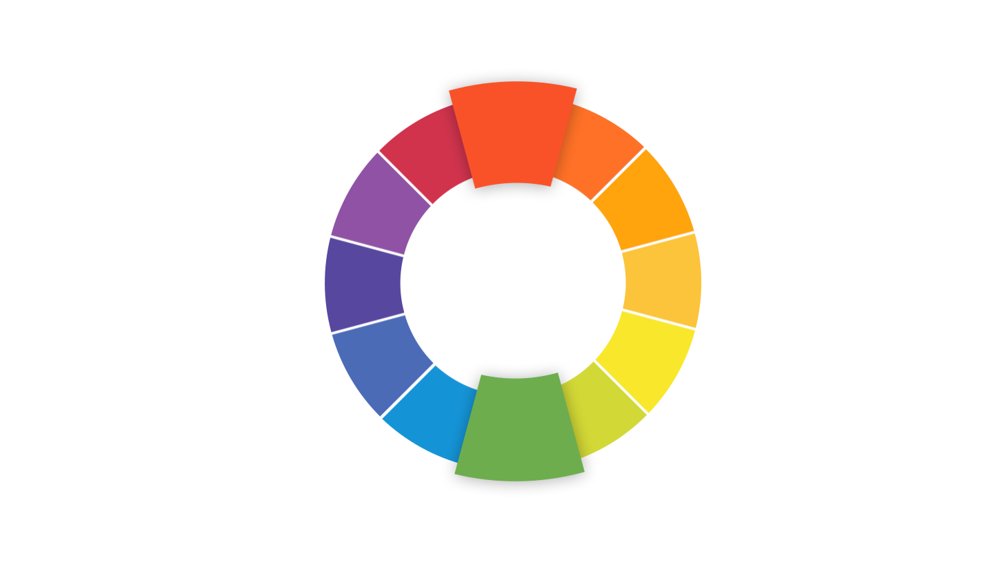 Color wheel showing complimentary color palette