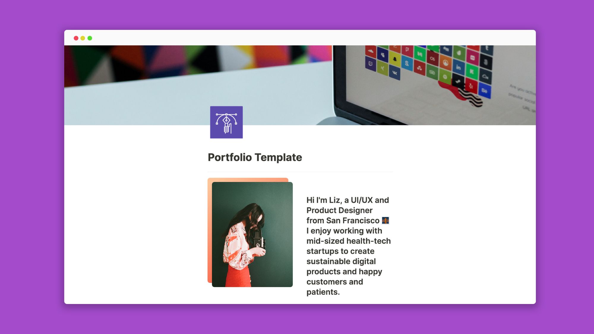 Notion portfolio templates by DesignerUp