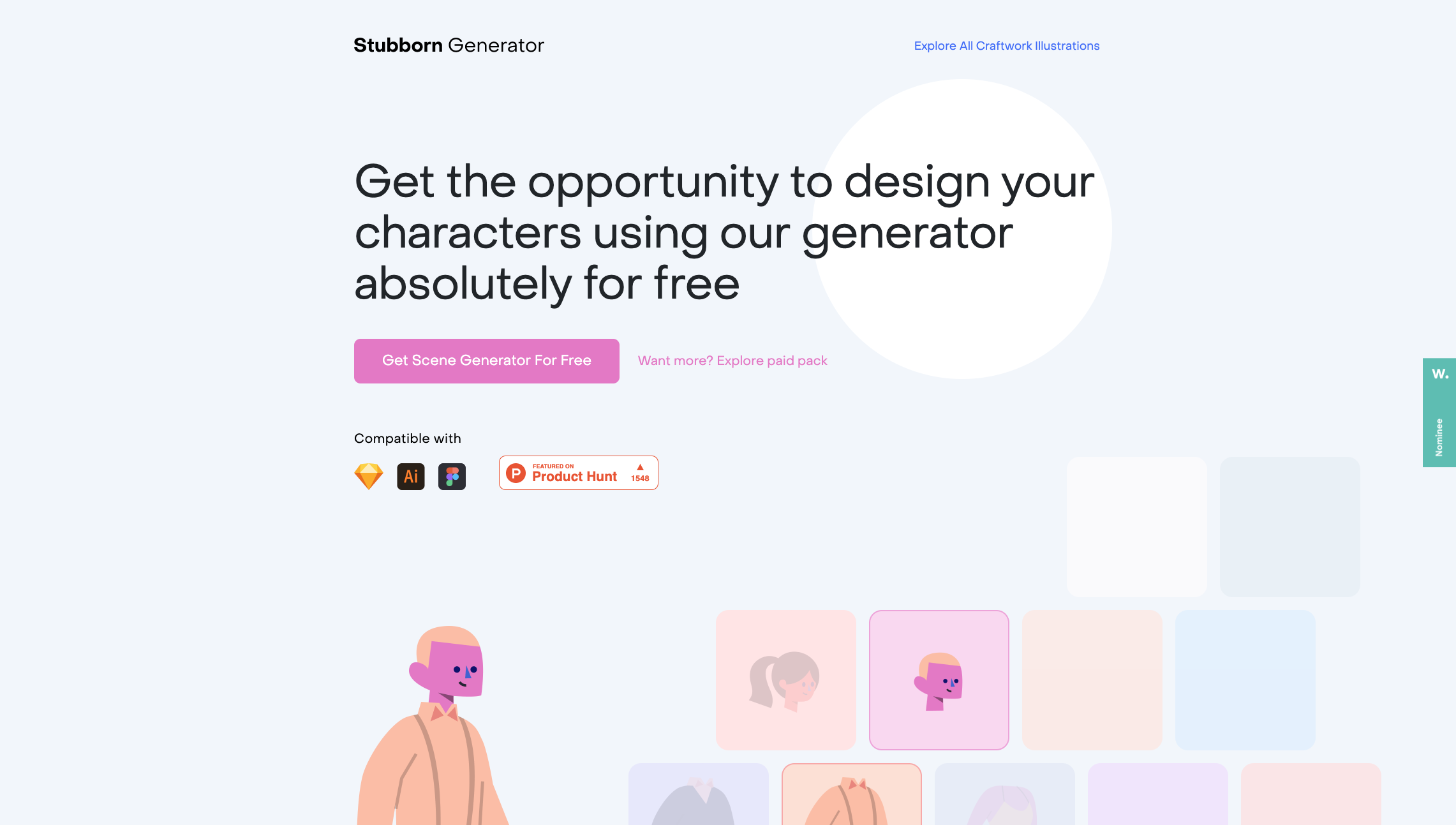 Stubborn illustration generator website
