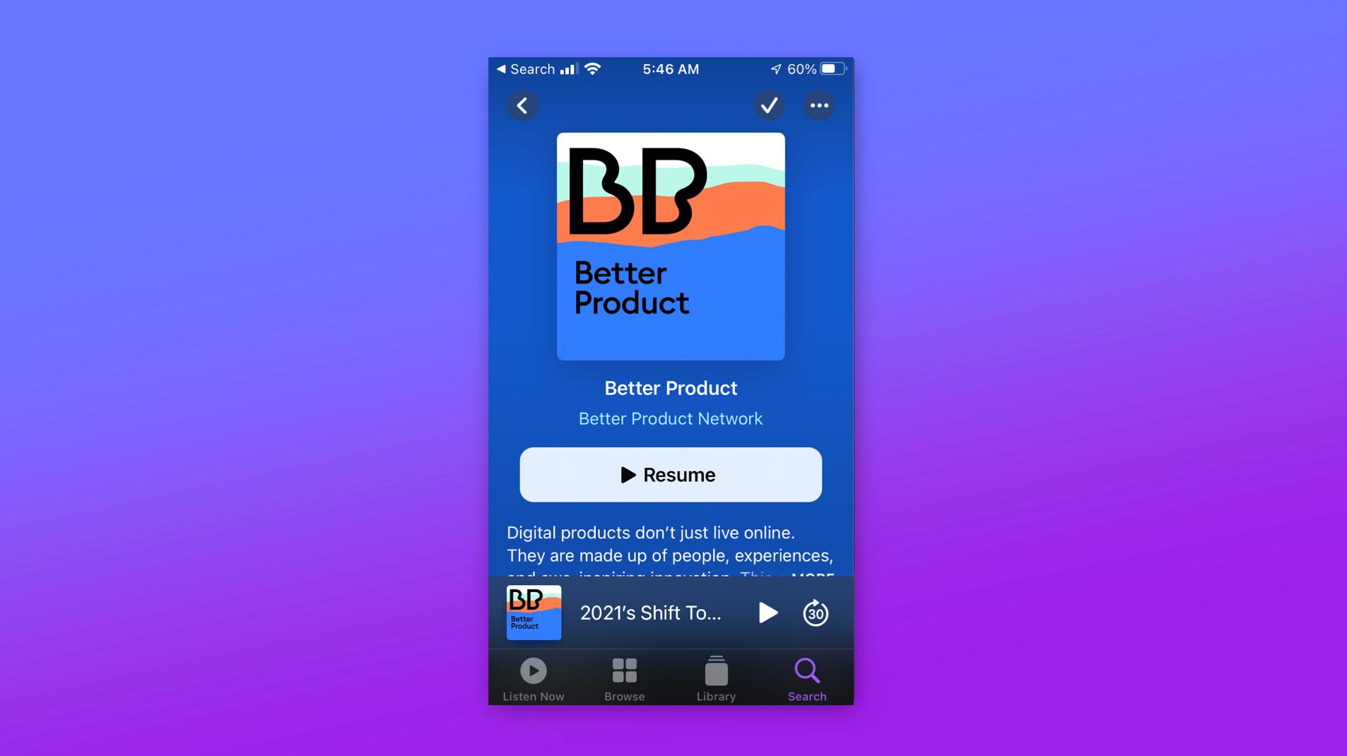 Better Product Podcast Blue wave cover