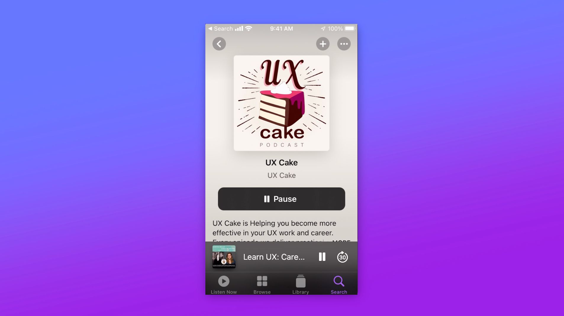 UX Cake Podcast slice of cake cover