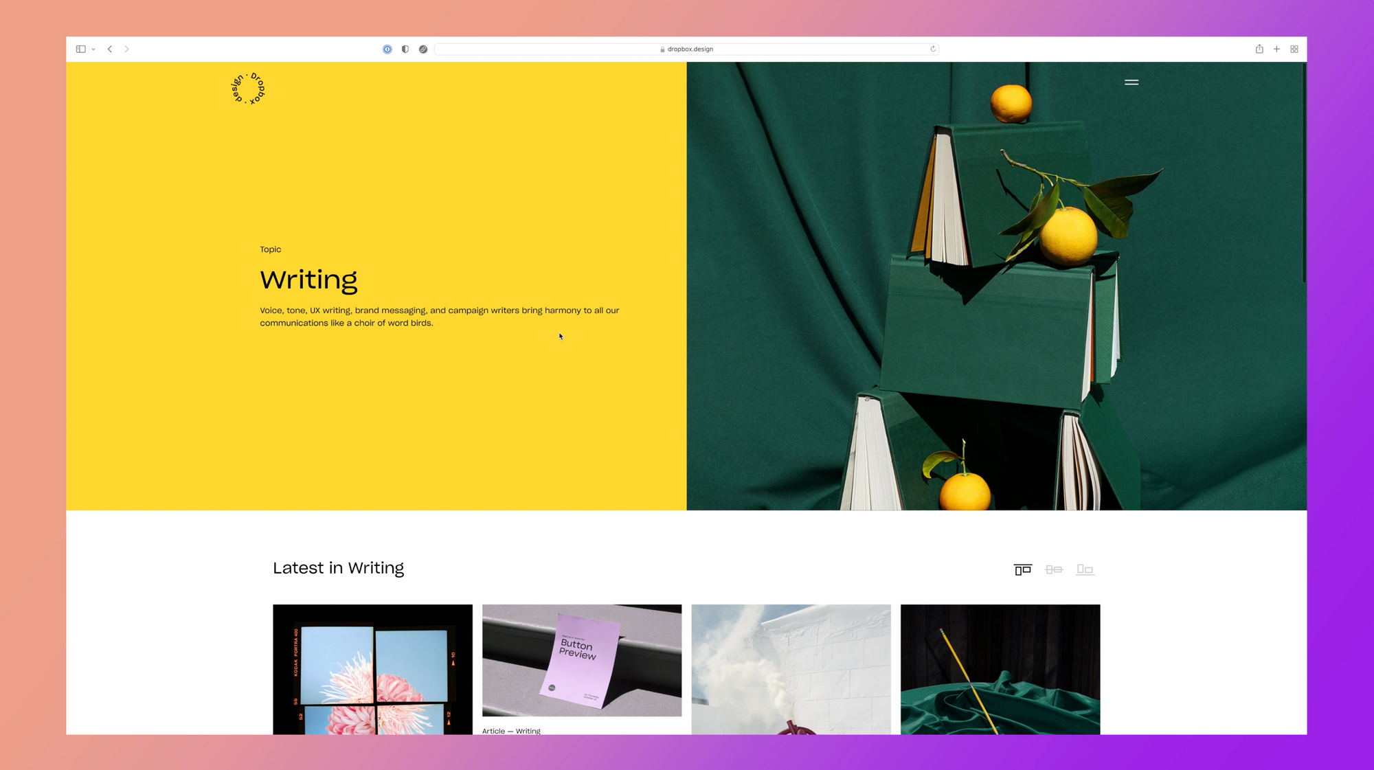 Dropbox Design Homepage