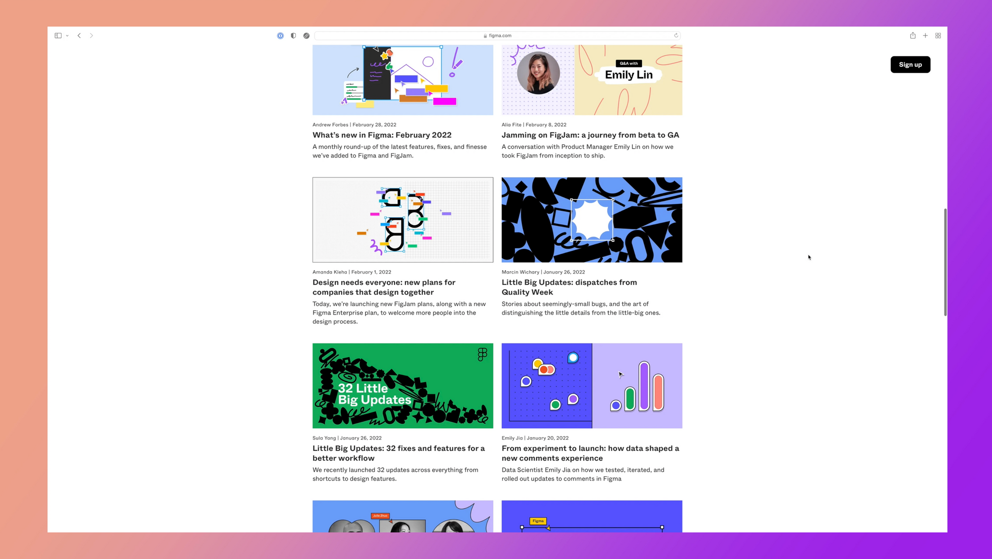 Figma Blog homepage