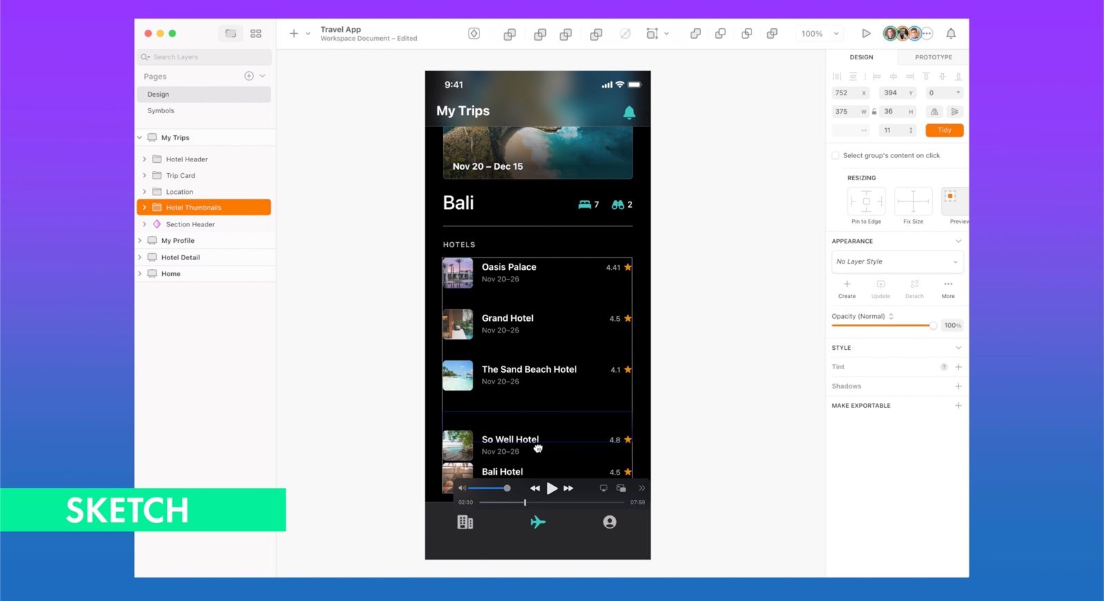 Screenshot of Sketch App Interface