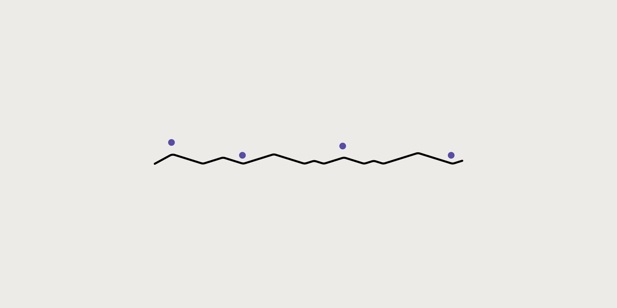 Squiggly black line with little purple dots