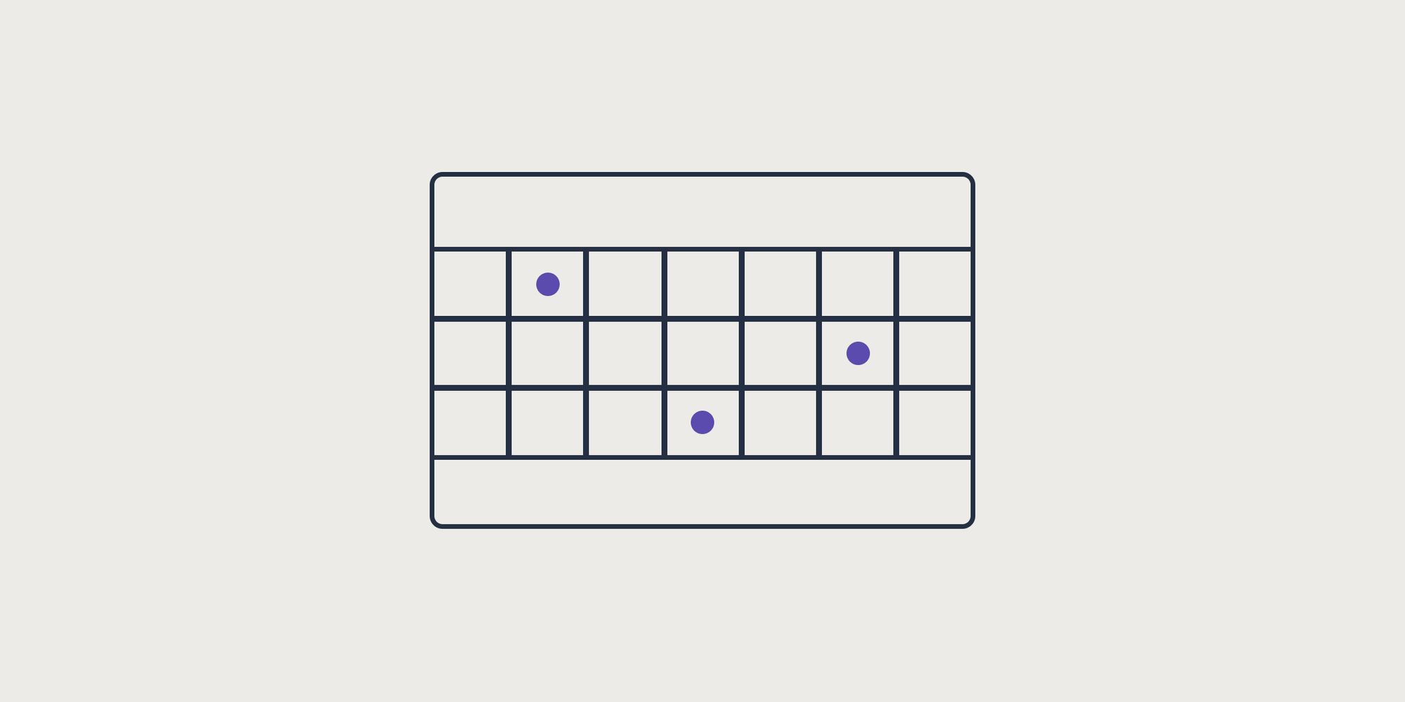 Calendar with 3 purple dots