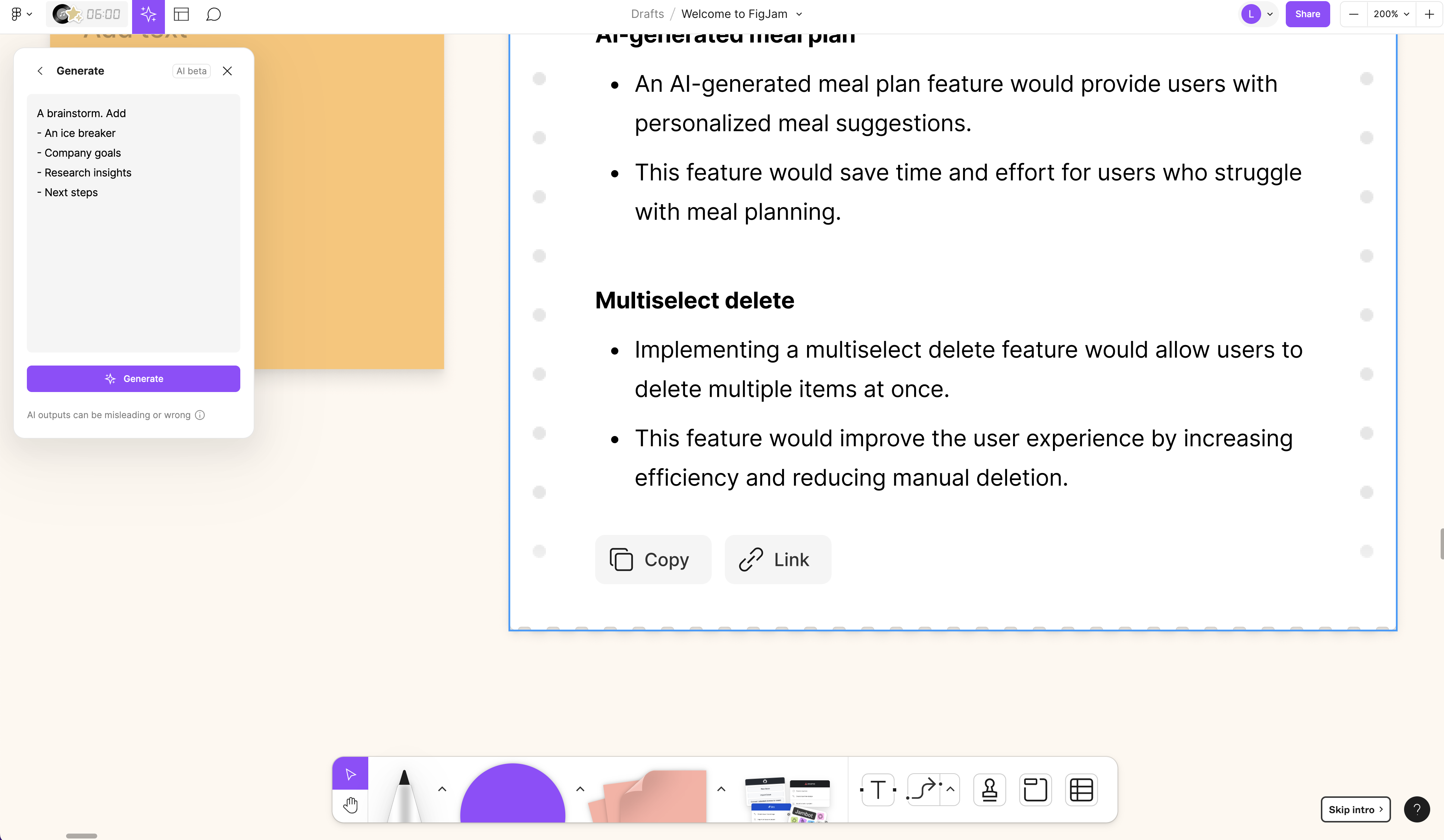 Copy or Link to summary board