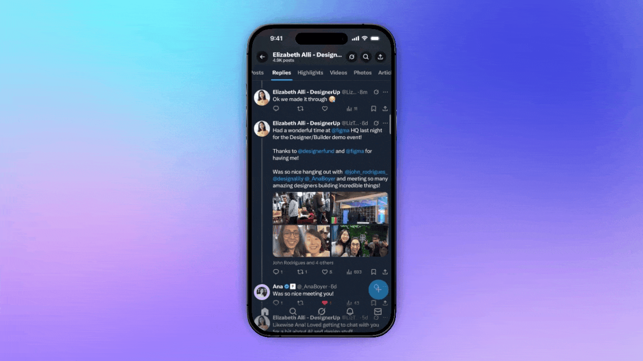 X design patterns, liking and reposting and saving a post