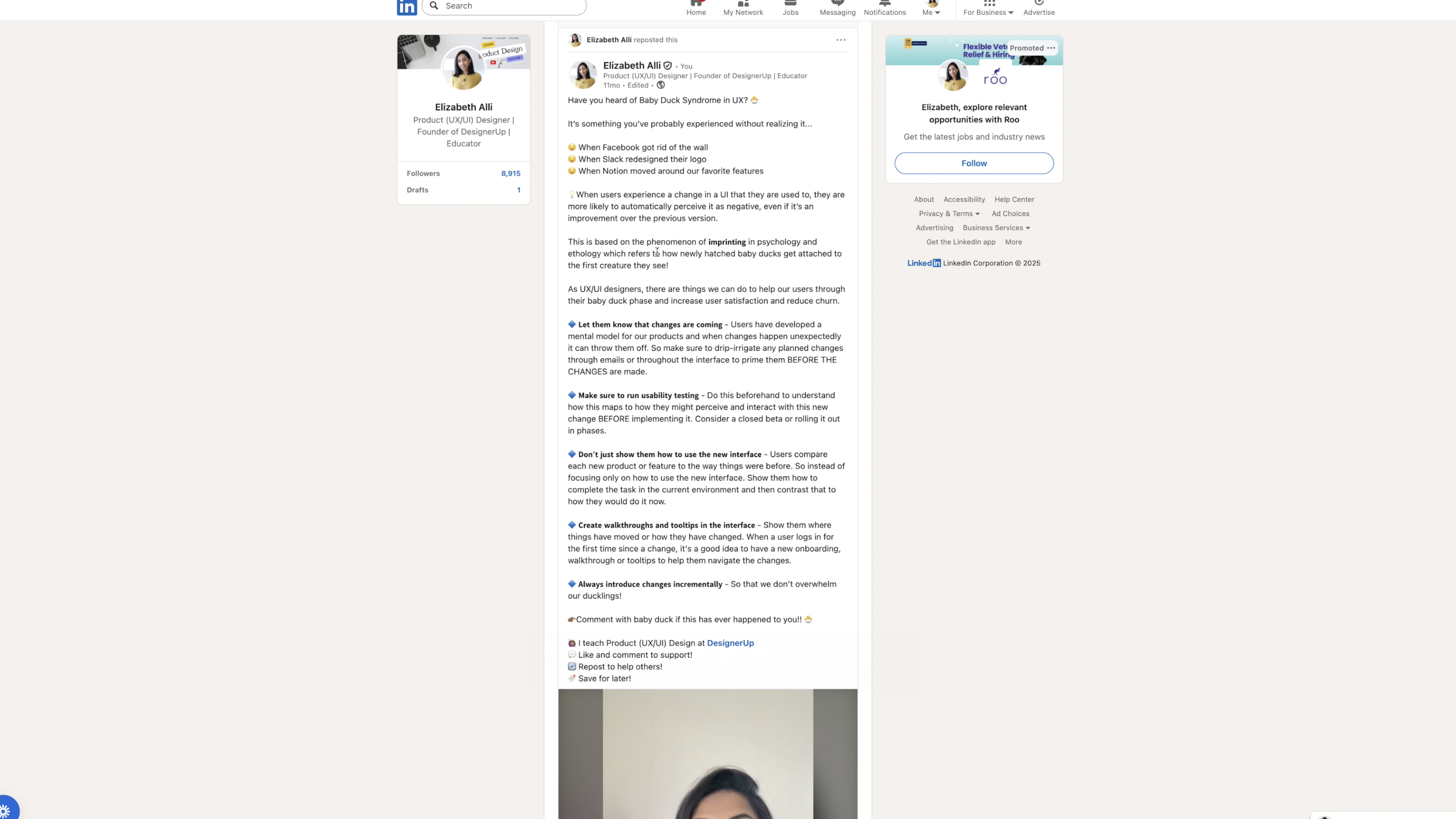 Example of LinkedIn post with Viral formatting