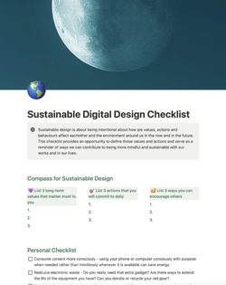 Sustainable Digital Design Checklist