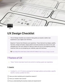 UX Design Checklist
